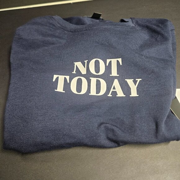 Harper & Ivy L Dark Blue "Not Today" long sleeve T-Short, 95% Cotton, 5% Spandex - Picture 1 of 7